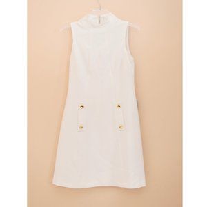 Harper Rose mock neck sleeveless Ivory Shift Dress